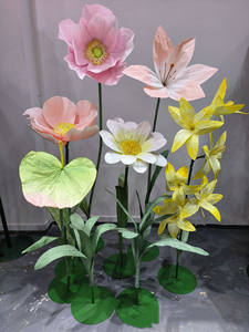 H102 accessoires de toile de fond de salle de mariage grande <span class=keywords><strong>composition</strong></span> de fleurs en papier ouverture automatique fermeture faux mobile <span class=keywords><strong>fleur</strong></span> géante en organza pour la décoration - Product Image 2