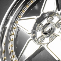 Jantes de course avec design riveté argenté brillant, 18-24 pouces, compatibles avec Porsche 911, Toyota Supra, Nissan S14, etc.