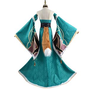 Femmes Genshin <span class=keywords><strong>Gorou</strong></span> Miss Hina <span class=keywords><strong>Cosplay</strong></span> Costumes Jeu Personnages Uniforme Robe Ensemble Complet pour Halloween Party Coldker - Product Image 1