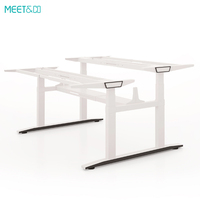 Bureau debout électrique portable avec roulettes, chariot mobile à double moteur réglable en hauteur