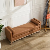 Banc-lit élégant en cuir PU avec coussins de soutien pour la maison, la chambre à coucher, les meubles de salon, les canapés
