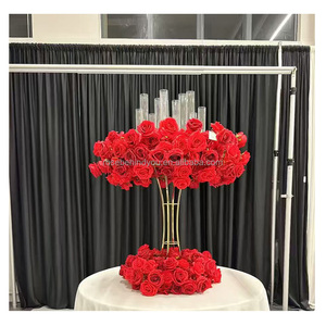 Centrotavola per Matrimonio con 13 Bracci <span class=keywords><strong>Portacandele</strong></span> con Fiori Supporti per Candele Dorati per Decorazione Casa e Feste - Product Image 4