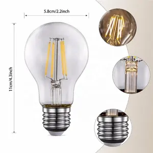 A60 Led Bulb Low Price Retro Edison E26 E27 B22 12V 24V 4W 6W Warm White A19 A60 LED Filament Bulb