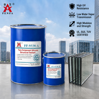Fenfa FF-9338 Mastic silicone neutre bicomposant pour verre isolant, étanchéité secondaire, séchage rapide, module élevé, direct usine