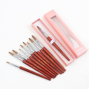 100% Kolinsky Hair Acrylic Powder <b>Nail</b> Brush Wooden Handle Professional Salon Manicure <b>Nail</b> Art <b>Extension</b> Brush Tool - Product Image 2