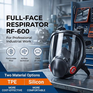 Máscara Facial Completa de Silicona, Venta Directa de Fábrica, Antipolvo, Cómoda y Reutilizable, Protector Facial para Uso Químico - Product Image 2