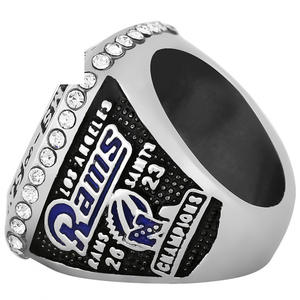 Perhiasan Cincin Fashion Paduan Batu Permata Juara Los Angeles Rams 2018 Grosir Lintas Batas Lapis Perak Antik Trendi - Product Image 3