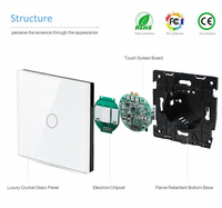 Interrupteur électrique 1 groupe pour maison intelligente Plaque de commutation en porcelaine Wifi pour l'application Life Tension maximale 220V Courant maximal 10A