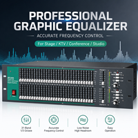 AOFO GQX3102 Ecualizador Gráfico Analógico Estéreo Profesional de Doble Canal y 31 Bandas con 1/3 de Octava para Equipos de Estudio Musical