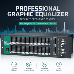 Égaliseur graphique analogique stéréo professionnel double canal 31 bandes AOFO GQX3102 avec 1/3 d'octave pour équipement de studio musical - Product Image 5