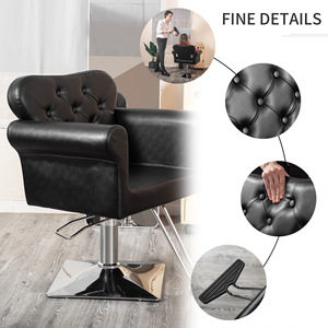 Chaise de coiffure Hongzi noire, hydraulique, réglable en hauteur, pour usage commercial - Product Image 3