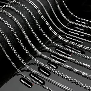 Collar de Cadena Personalizado de Plata Esterlina 925 con Baño de Platino y Oro Rosa, Estilos Cuerda, Cubana, Lingote, Semilla, Ondulada, Estrellada, Caja, Serpiente y Cruz - Product Image 3