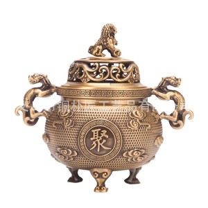 Quemador de Incienso de Latón Puro de la Dinastía Ming, Marca Tongpu Craftsman, con Diseño de León, Estilo Xuande, para Uso Doméstico, Incienso para Interiores - Product Image 5
