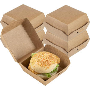 Caja de Cartón para Hamburguesas Desechable Personalizada de Grado Alimenticio, Caja de Papel Kraft para Hamburguesas, Embalaje Ecológico - Product Image 1