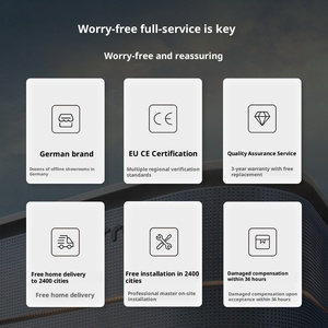 Meuble-lavabo mural modulaire simple et moderne Doporro allemand avec vasque en pierre artificielle et armoire en cendres volcaniques - Product Image 4