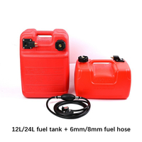 Réservoir de carburant marin portable pour hors-bord |   Réservoir d'essence externe en plastique HDPE de 12L/24L avec pompe manuelle pour moteur de bateau