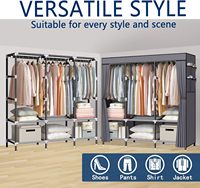 Armoire moderne pliable en tuyaux de fer, grande capacité pour 100 vêtements, rangement autoportant pour chambre à coucher