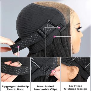Perruque Bob 9x6 sans colle, lisse, pour femmes, 10 pouces |   Wear&Go Casquette Dôme 3D Respirante Densité 180% Cheveux Pré-Pluckés Pré-Coupés - Product Image 6