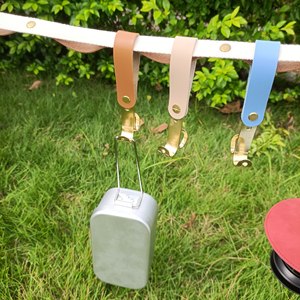 Crochet double créatif pour camping en plein air, en cuir PU, pour tente, corde à linge, crochet détachable et portable - Product Image 4