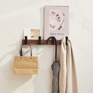 Percha de madera maciza para uso en pared en vestíbulo o entrada Perchero de armario de madera - Product Image 2