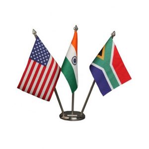 2023 New <b>Low</b> Price Full Color National Custom Printed Logo Meeting Office <b>Table</b> Desk Flag With Stand - Product Image 3