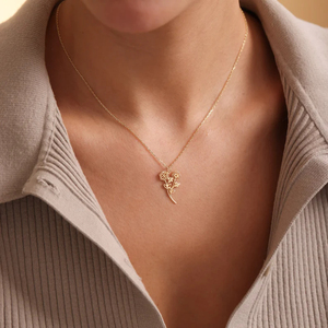 CYNYA Tendance Personnalisé Famille <span class=keywords><strong>Naissance</strong></span> Fleur Collier Multiple <span class=keywords><strong>Naissance</strong></span> Fleur Bouquet Collier Fête Des Mères <span class=keywords><strong>Cadeau</strong></span> - Product Image 6