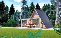Maison modulaire préfabriquée de 40 pieds HQ, conteneur cabine avec panneau solaire, structure en acier écologique pour le camping/bureau/villa