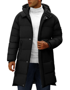 Wholesale Custom Winter <b>Long</b> Puffer <b>Jacket</b> with Zipper Closure Stand Collar <b>Waterproof</b> Seamless Custom Print Logo - Product Image 1