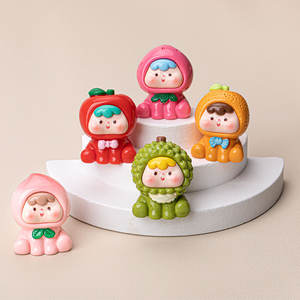 Cachorro de fruta genuina, accesorios DIY, piezas de resina, par de colgantes de llavero, bonitas bolsas ciegas, estatuas de figuras de juguete, regalos pequeños Moli para niños - Product Image 4