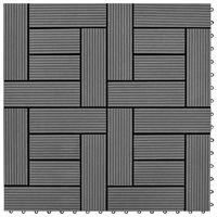 Dalles de terrasse en composite WPC solides 30*30cm, revêtement de sol en bois-plastique pour extérieur, jardin, terrasse, 11 pièces WPC 11.8" X 11.8"