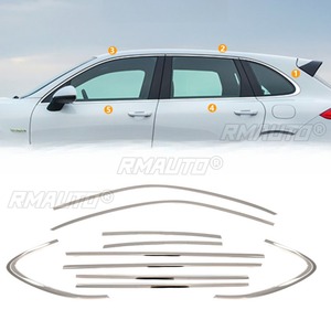 แถบตกแต่งหน้าต่างรถยนต์ สแตนเลสสตีล กรอบประตูภายนอก สำหรับ Porsche Cayenne 2011-2017 ชุดแต่งรถยนต์ อุปกรณ์ตกแต่งรถยนต์ - Product Image 4