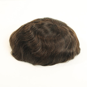 Sistema de cabello humano con mono top y encaje francés frontal para hombres, ligeramente ondulado, línea de cabello invisible, 4 ojos. - Product Image 6