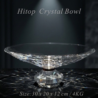 Bonbonnière en cristal HiTop, bol Chelsea en verre transparent sans plomb pour servir des fruits et des bonbons, ornement de table de luxe pour la maison, les mariages et les fêtes