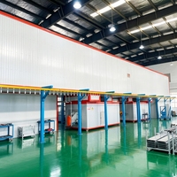 Four de cuisson et cabine de peinture en acier inoxydable contrôlés par PLC, ligne de revêtement en poudre semi-automatique manuelle personnalisée