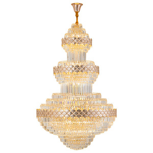 Lámpara de Araña Moderna de Cristal de Lujo con Luz Blanca Cálida Estilo 2025 para Techo Alto de Villa, Base E12, Iluminación para Sala de Estar - Product Image 2