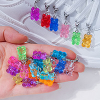 Harz Schöne Kunststoff Kleine Teddybären Schlüssel bund Anhänger Süßigkeiten Farbe Teddybären Großhandel Bär Charms für Schmuck herstellung Anhänger