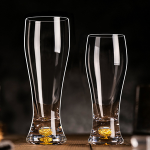 Sang Trọng Pha lê thủy tinh thủ công brews bia Mug tay-thổi lá vàng thiết kế Pilsner - Product Image 1