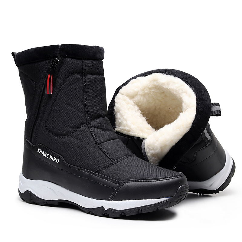 NXZ52 Men High Quality Waterproof Snow Boots Warm Plush Lining Men Winter Shoes