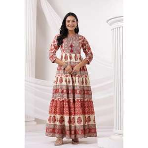 À la mode femmes imprimé fleuri droite Kurta & pantalon ensemble avec pantalon & Dupatta produit en vrac tenue quotidienne robe pour les femmes - Product Image 2