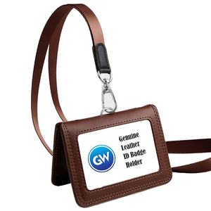 Porte-<span class=keywords><strong>Badge</strong></span> plié en cuir véritable, <span class=keywords><strong>pochette</strong></span> <span class=keywords><strong>de</strong></span> portefeuille d'identité à 2 poches avec lanière en Polyester, sangle <span class=keywords><strong>de</strong></span> <span class=keywords><strong>cou</strong></span>, meilleure vente - Product Image 6