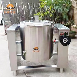 Marmite industrielle basculante à double enveloppe CE de 50-500 L, <span class=keywords><strong>machine</strong></span> de cuisson commerciale pour la transformation de sauces, confitures, halwa, bonbons, viandes et soupes - Product Image 3