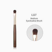 YDINI Premium Quality 3 Stück Kupfer Ferrule Daumen groß Mittel klein Lidschatten Make-up Pinsel Set mit Pony Haar