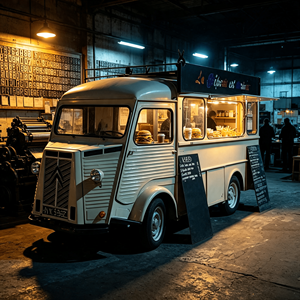 Camionnette alimentaire électrique rétro personnalisée Citroën avec équipement de cuisson de ramen commercial pour marché nocturne industriel - Product Image 1