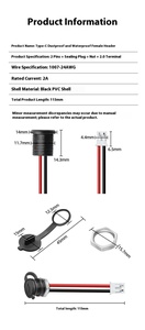 Conector Hembra Tipo-C Roscado de Fábrica <span class=keywords><strong>Omei</strong></span> A1-187 a Terminal 2.0 con Tapa Antipolvo y Tuerca, IP67 Impermeable, Material PVC, Enchufe para Cable de Alimentación - Product Image 6