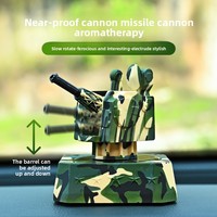 Version solaire 1130 Anti-pistolet voiture modèle rotatif fait à la main militaire bureau monté sur véhicule ornements verre aromathérapie désodorisant