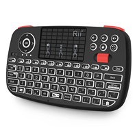 Rii Cherry New 2.4GHz Dual Mode Keyboard Mini BT Genggam dengan Lampu Latar dan Touchpad untuk Android dan Laptop