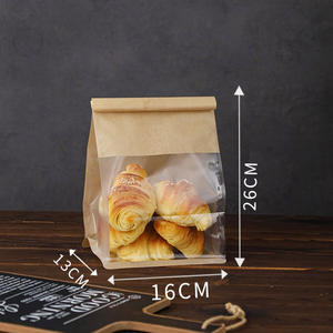 ถุงขนมปัง ถุงพลาสติกบรรจุภัณฑ์อาหาร ถุงขนมปังมีหน้าต่าง ถุงกระดาษเบเกอรี่ ถุงกระดาษคราฟท์แบบตั้งได้ ออกแบบเองได้ - Product Image 4
