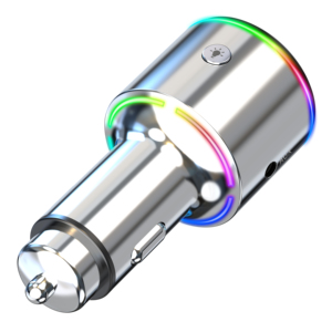 Silver Color Wireless <b>Handsfree</b> FM Transmitter Car MP3 Player Fast QC 3.0 Car Charging With <b>Bluetooth</b> Function - Product Image 3