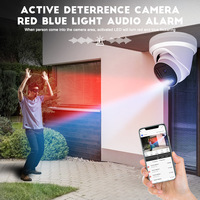 Caméra IP 8MP avec zoom 5x, vision nocturne couleur active, dissuasion active, lumière rouge et bleue, caméra de sécurité réseau étanche 4K, extérieure