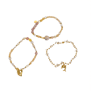 Fashion Beaded <b>Bracelets</b> 316L Stainless Steel PVD Gold Plating Sustainable Resistant Jewelry <b>Set</b> - Product Image 2